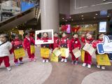 Children dressed up as reindeer to assist our flag sale. 